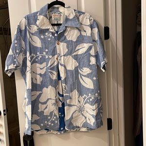 Kahala Aloha Shirt, Color Blue/White